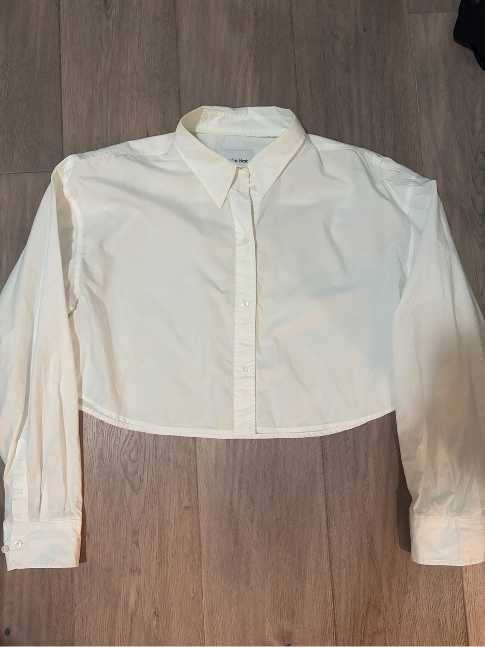 Sunday Best Cropped Button-Up Shirt - White